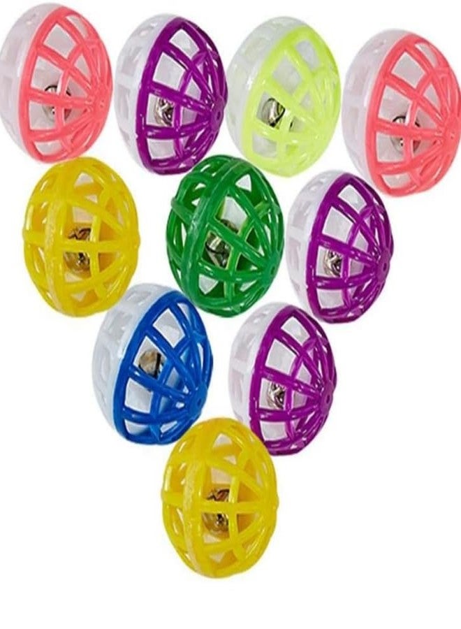 KittuPet كرة ألعاب للقطط من KittuPet مع جرس، مصنوعة من البلاستيك الشبكي، كرات رنانة، لعبة مطاردة وقفز للقطط الصغيرة، عبوة من 6 كرات - Image 1